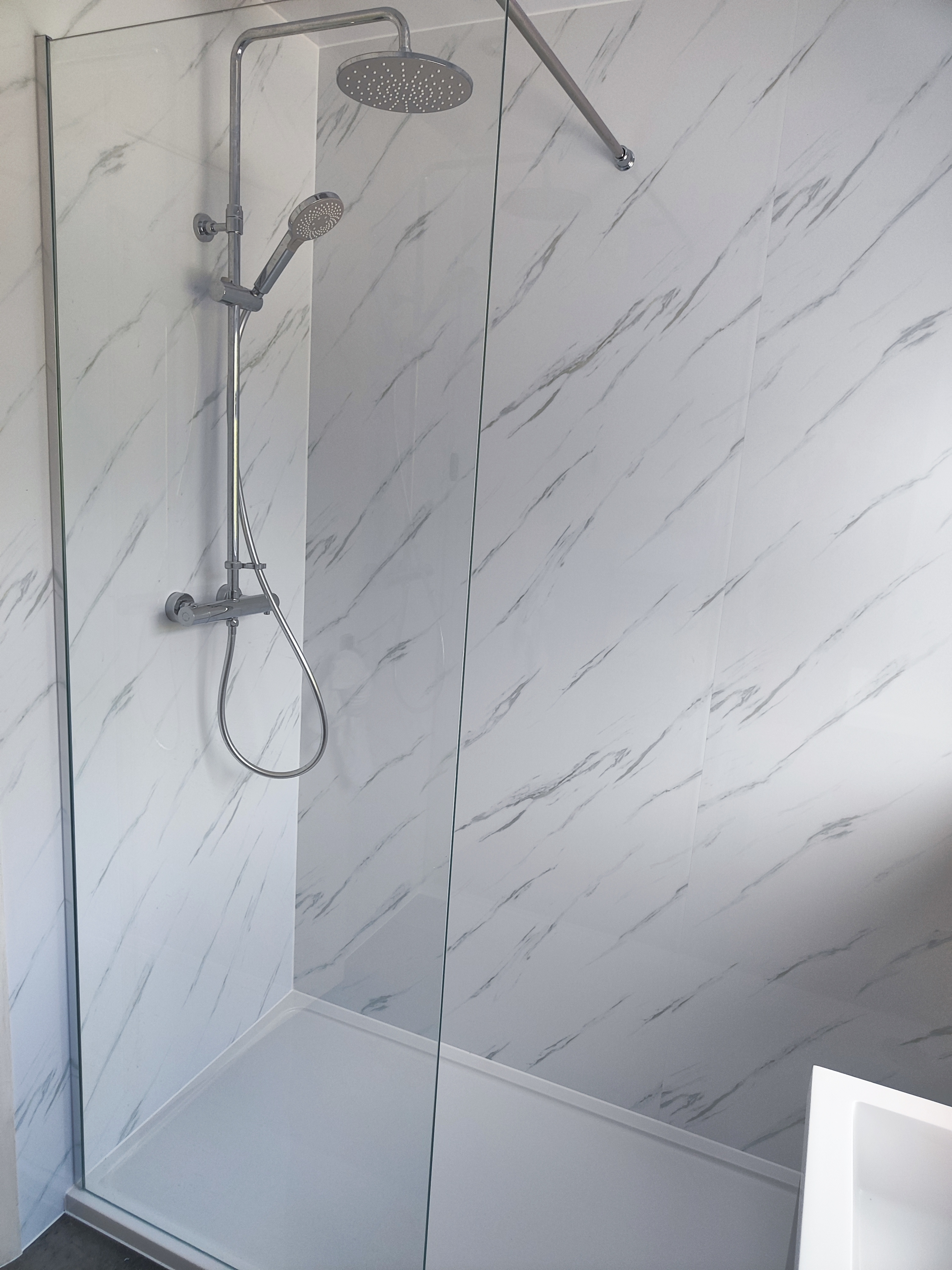 Walk-in shower upgrade after completion